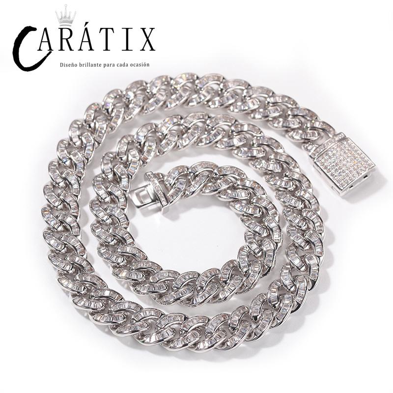 CARÁTIX 10mm Square CZ Cuban Chain | Iced Out Hip Hop Necklace for Men