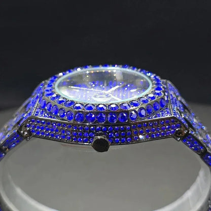 Octagonal Luxury Men's Watch with Big Zircon Bezel | Iced Out Quartz Hip Hop Hand Clock | Unique Dropshipping Watch | Caratix - CaratixJewelry