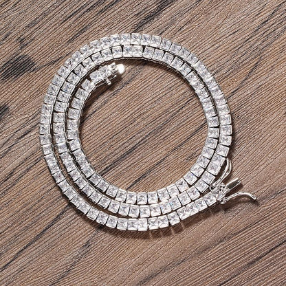 CARÁTIX 6mm Square Tennis Chain | AAA CZ Iced Out Hip Hop Necklace for Men