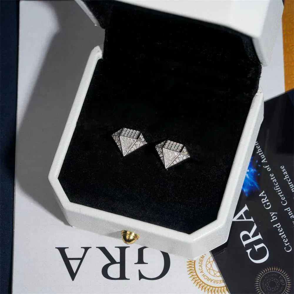 S925 Silver 8mm Moissanite Look Round Stud Earrings - CaratixJewelry