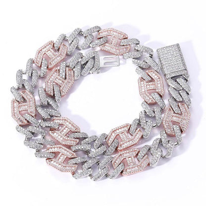 CARÁTIX 15mm Pig Nose Cuban Link Chain Necklace – AAA+ CZ Iced Out Hip Hop Bling Jewelry for Men | Rapper Gift