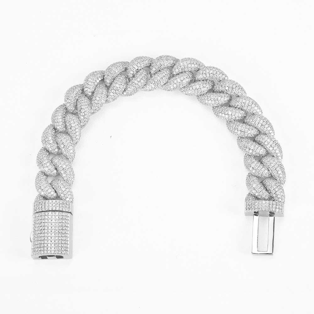 CARÁTIX - 14MM Rapper Mens  Luxury 5A CZ Miami Cuban Necklace Silver Plated Cuban Link Chain Birthday Gift Jewelry Valentine's Day Gift for Men & Girls & Boys Mothers' Day Gift #Springtok