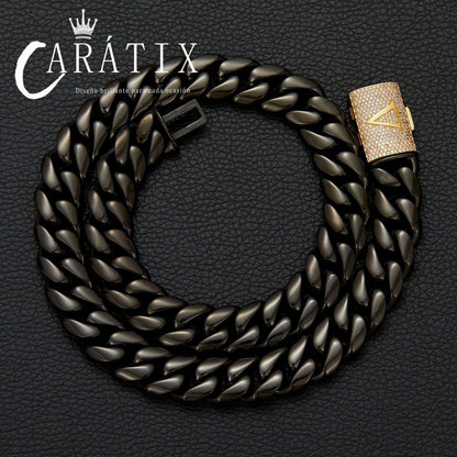 CARÁTIX 18mm Flower Infinity Cuban Link Chain Necklace – 5A+ CZ Iced Out Heavy Hip Hop Bling Jewelry for Men | Rapper Gift