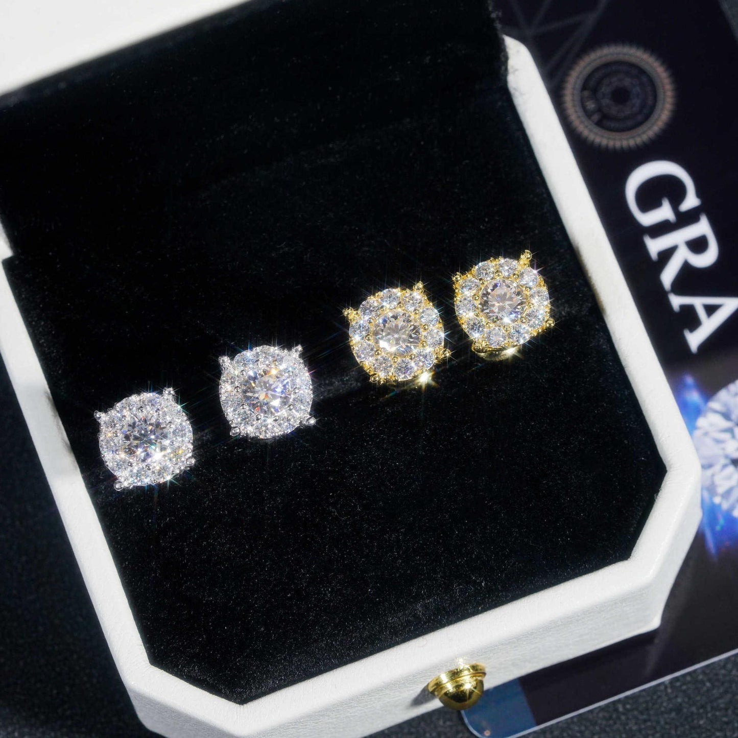 S925 Silver Round 0.45ct Moissanite Inspired Stud Earrings - CaratixJewelry