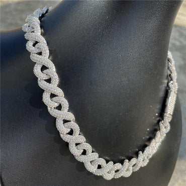 13mm Moissanite Cuban Link | S925 Silver Men’s Iced Out Hip Hop Chain - CaratixJewelry