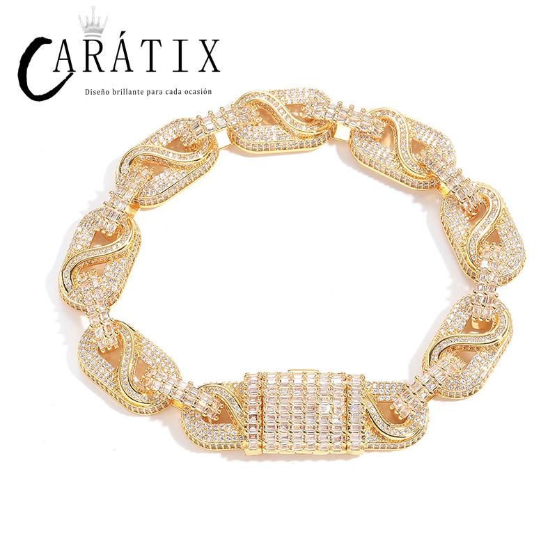 CARÁTIX Pig Nose Coffee Bean Link Chain | 5A+ CZ Iced Out Hip Hop Necklace for Men