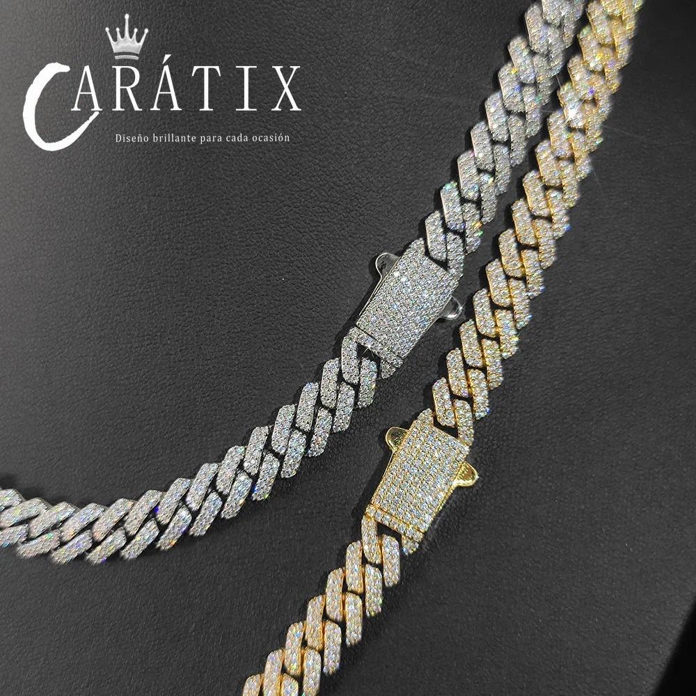 CARÁTIX – 8mm 2-Row Thin Cuban Link Chain Necklace | Cubic Zirconia Hip Hop Jewelry for Men & Women