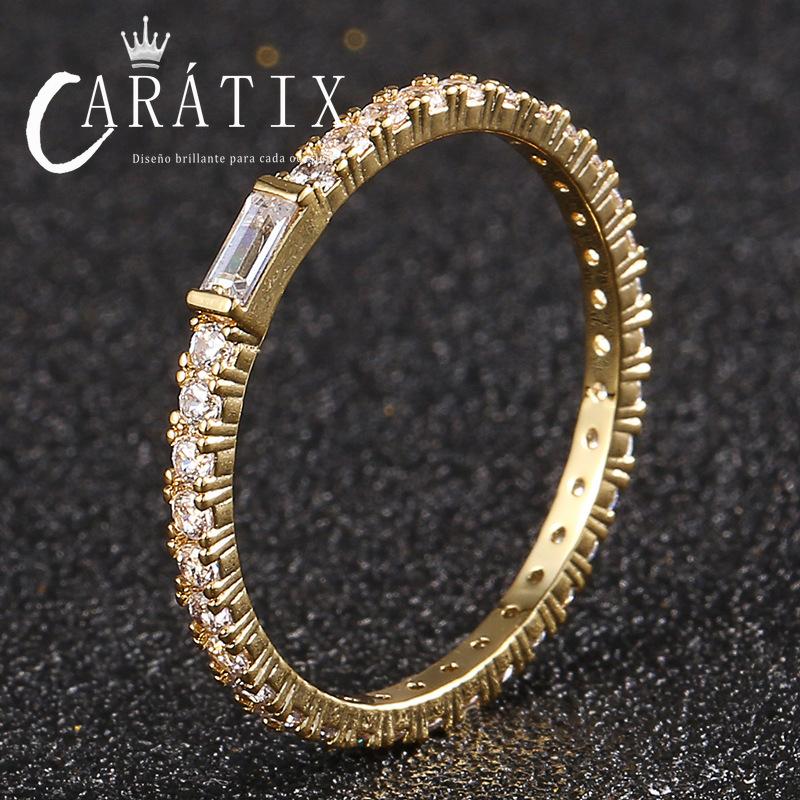 CARÁTIX Square Couple Ring | Plated Unisex Hip Hop Jewelry for Men & Women