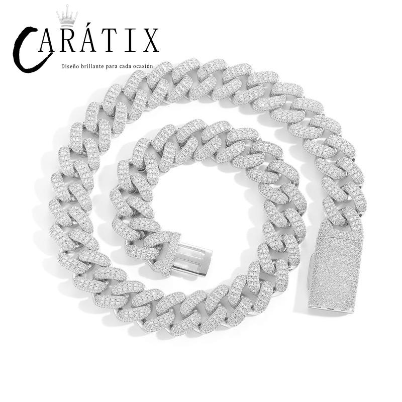 CARÁTIX 20mm Full CZ Cuban Chain Set | 5A+ Iced Out Hip Hop Necklace & Bracelet for Men