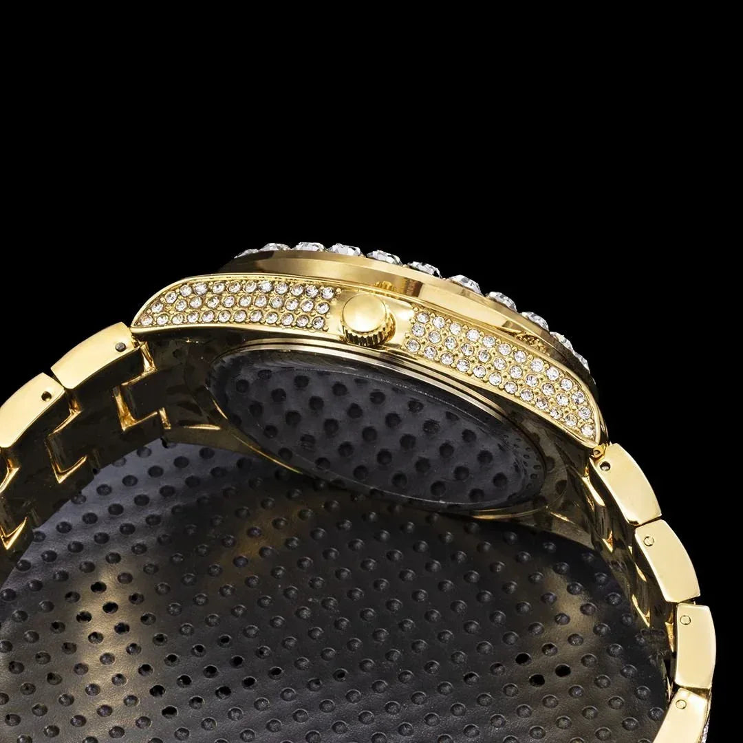 Double Baguette Numerals Iced Out Watch – Luxury Hip Hop Timepiece - CaratixJewelry