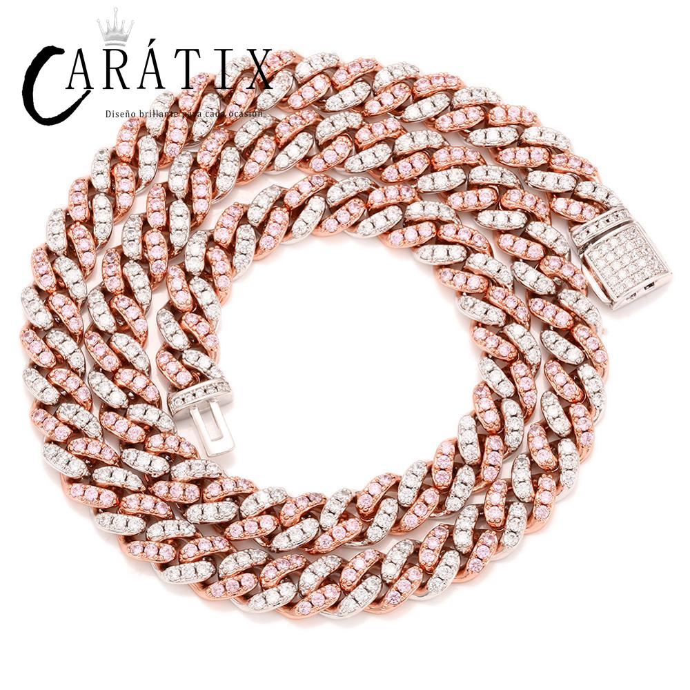 CARÁTIX Round Cuban Miami Chain | AAA CZ Iced Out Prong Set Hip Hop Choker Necklace for Men & Women