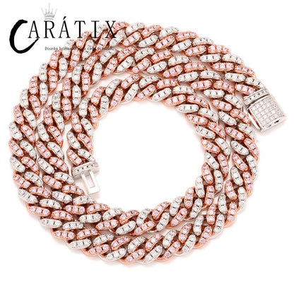 CARÁTIX Round Cuban Miami Chain | AAA CZ Iced Out Prong Set Hip Hop Choker Necklace for Men & Women