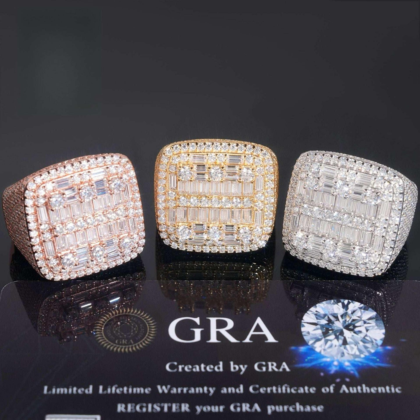 D-Color VVS Moissanite Half-Eternity Ring | S925 Silver Unisex Fashion Jewelry - CaratixJewelry