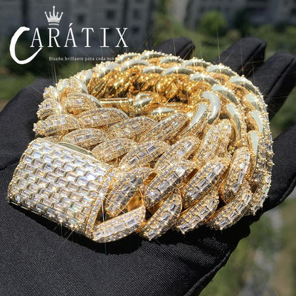 CARÁTIX – 20mm Big Round Cuban Link Chain Necklace | Iced Out CZ Hip Hop Jewelry for Men & Women