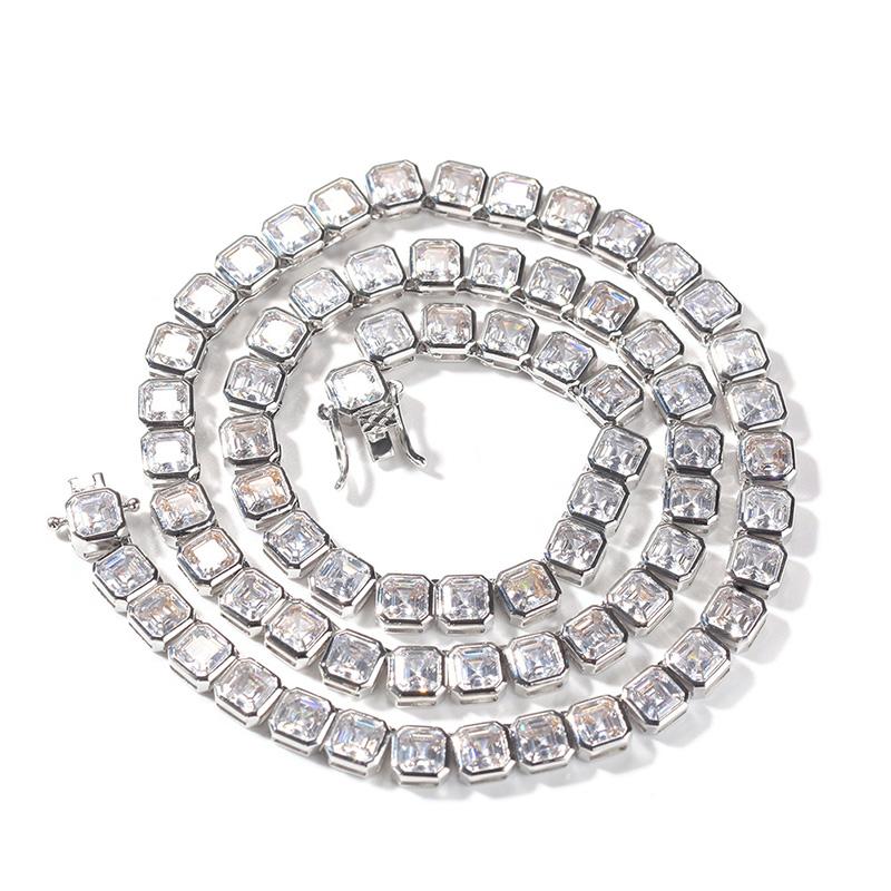 CARÁTIX 1-Row Square Tennis Chain | AAA CZ Iced Out Hip Hop Necklace for Men