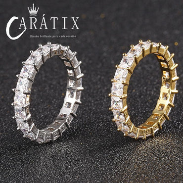 Caratix-New Classic Square Ring Couple Ring Plating Personality Simple Unisex Ring Accessories High Quality Hip Hop Ring