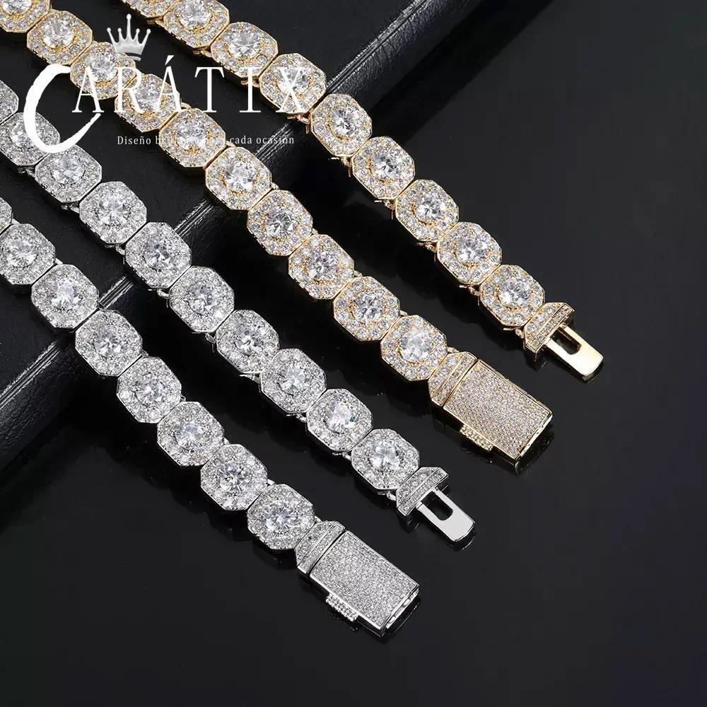 CARÁTIX - 10mm  Clustered Tennis Chain Necklace  Cubic Zircon Choker Necklaces Valentine's Day Gift for Men & Girls & Boys Mothers' Day Gift #Springtok