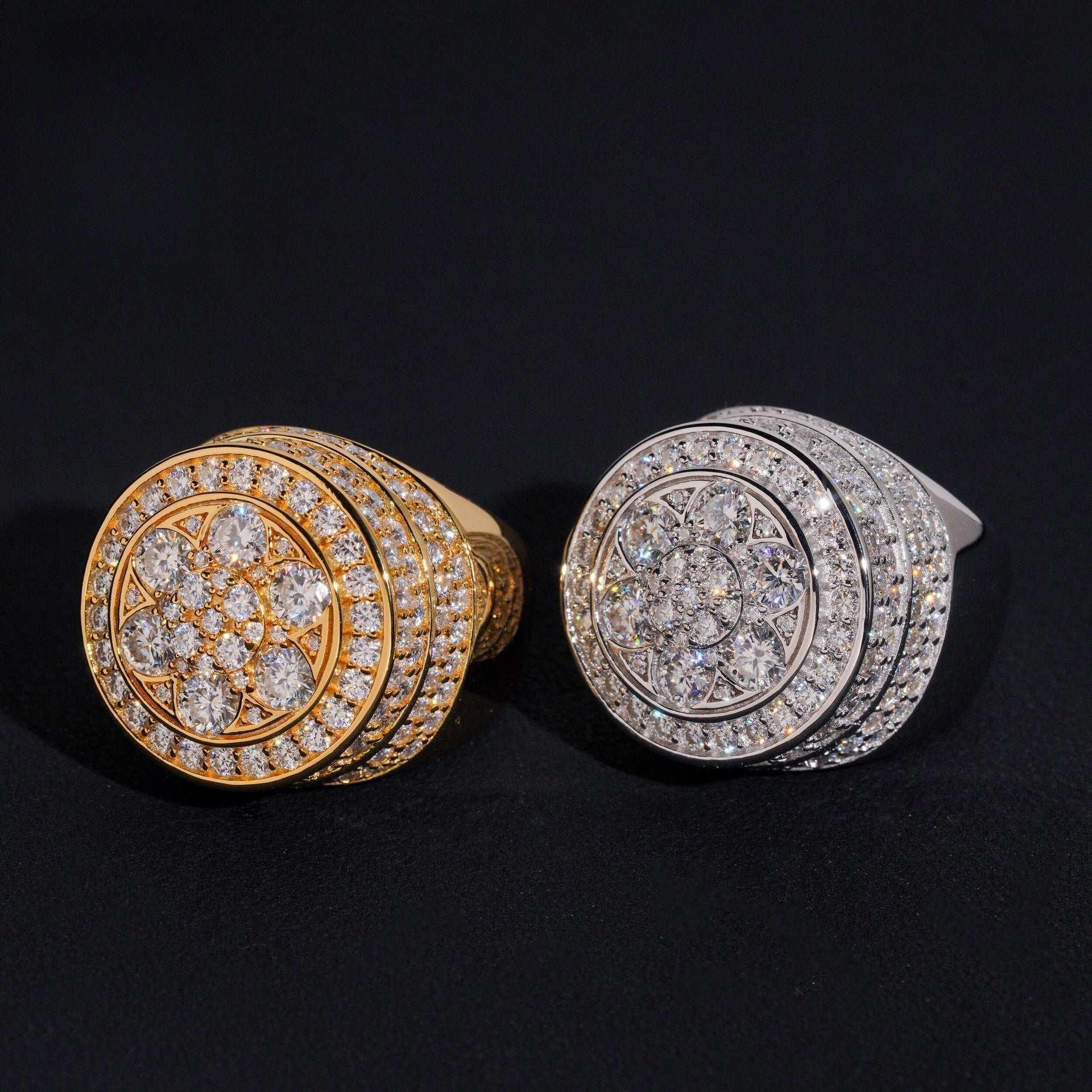 D-Color VVS Moissanite Ring | S925 Silver Unisex Full Iced Out Fashion Jewelry - CaratixJewelry