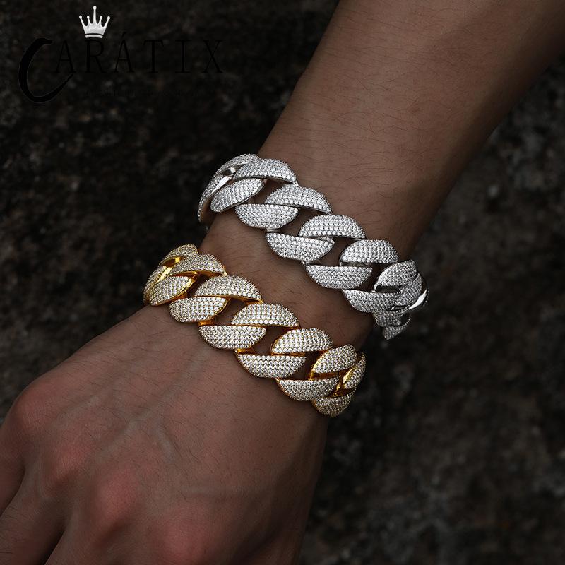 CARÁTIX 22mm Iced Out Cuban Link Chain Necklace – 5A+ CZ Heavy Round Hip Hop Bling Jewelry for Men | Rapper Gift