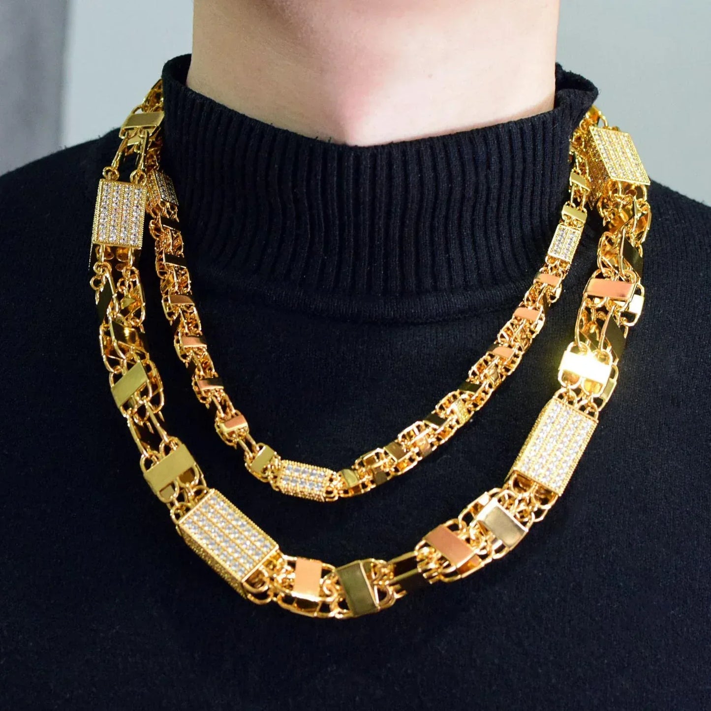 Square Box Chain Necklace – AAAAA Zircon Iced - CaratixJewelry