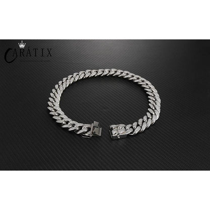 CARÁTIX 19mm Cuban Chain | Titanium Steel Iced Out Hip Hop Necklace for Men