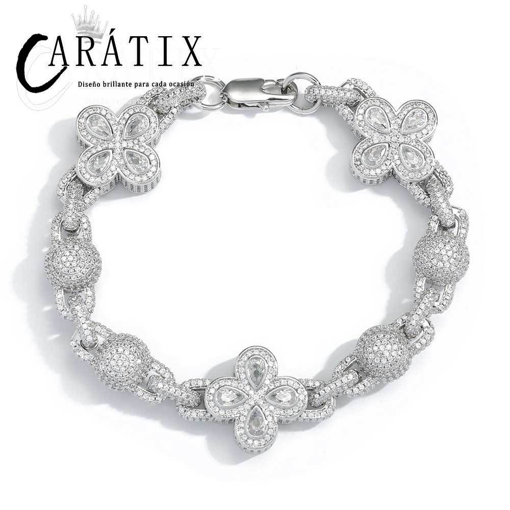 CARÁTIX – Luxury Cross Cuban Chain Bracelet & Necklace Set | Bling CZ Fashion Jewelry for Women