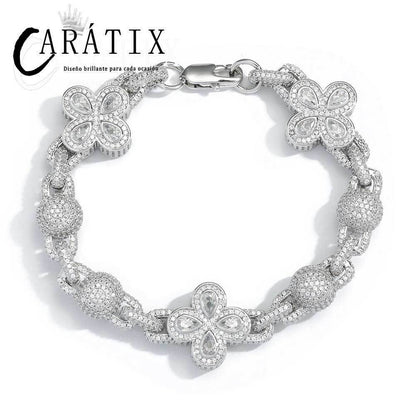 CARÁTIX – Luxury Cross Cuban Chain Bracelet & Necklace Set | Bling CZ Fashion Jewelry for Women