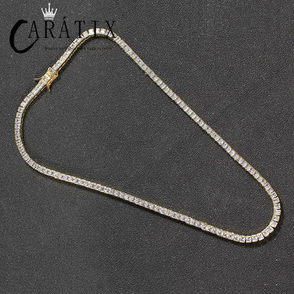 CARÁTIX 6mm Square Tennis Chain | AAA CZ Iced Out Hip Hop Necklace for Men