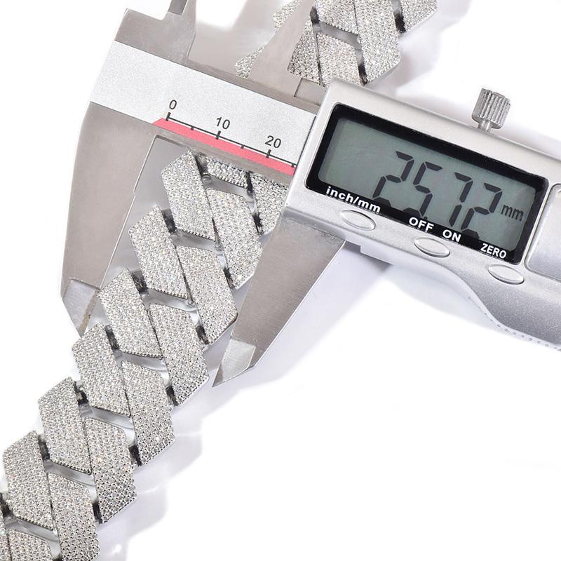 CARÁTIX 25mm/30mm Rhombus Cuban Link Chain Necklace – 5A+ CZ Iced Out Heavy Hip Hop Bling Jewelry for Men | Solid Rapper Gift