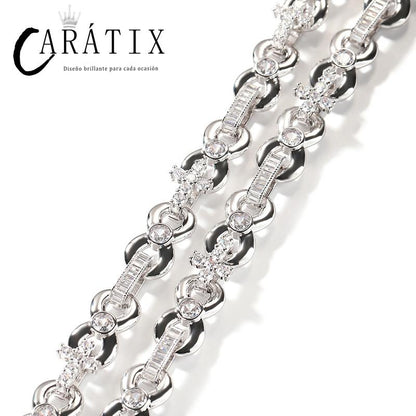CARÁTIX Infinity Cross 8-Shape Link Chain Choker Necklace – Iced Out CZ Hip Hop Jewelry for Men & Women