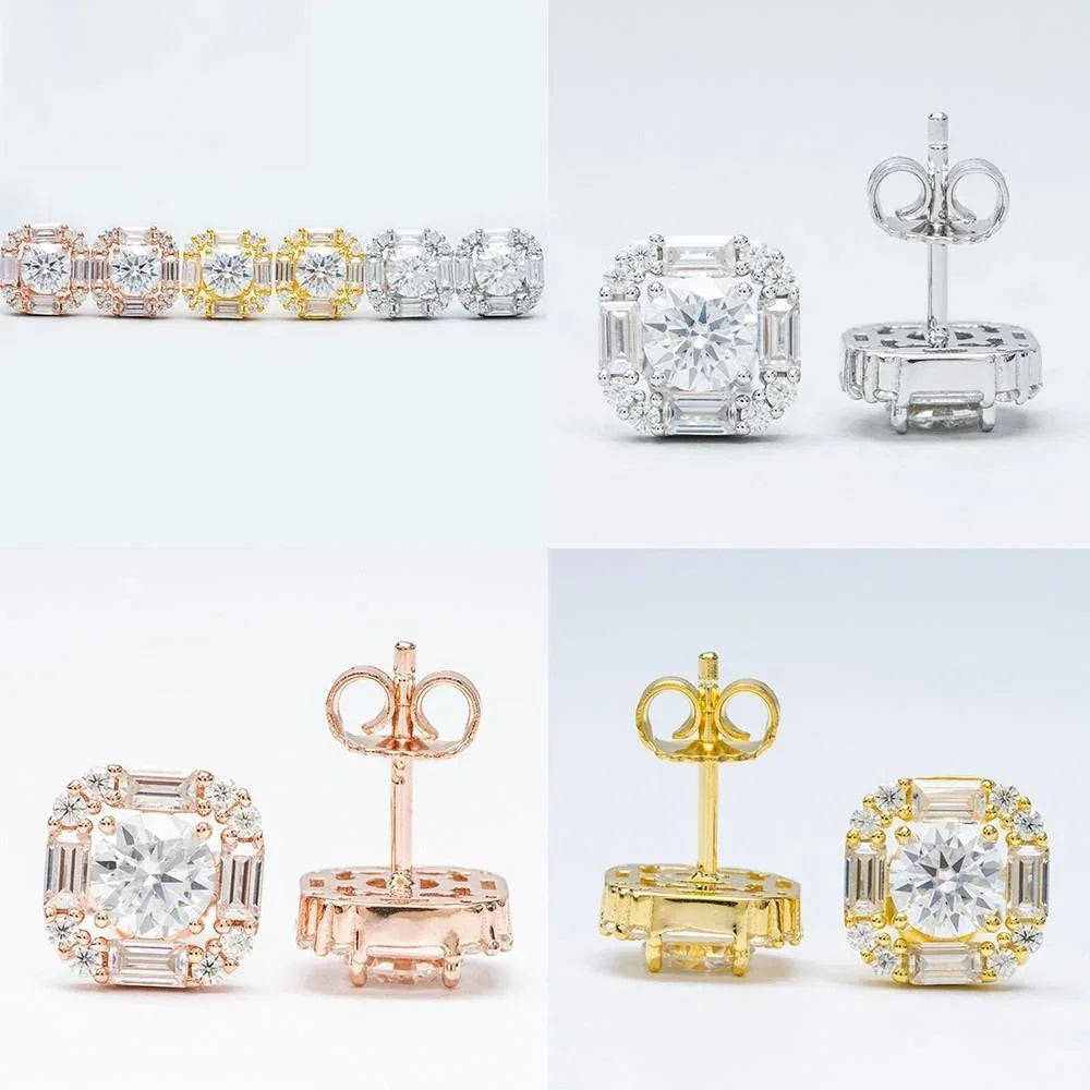 S925 Silver 5.5mm VVS Moissanite Stud Earrings - CaratixJewelry