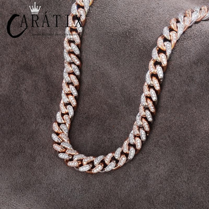 CARÁTIX 10mm Claw Set Cuban Chain | 3A+ CZ Iced Out Hip Hop Necklace for Men