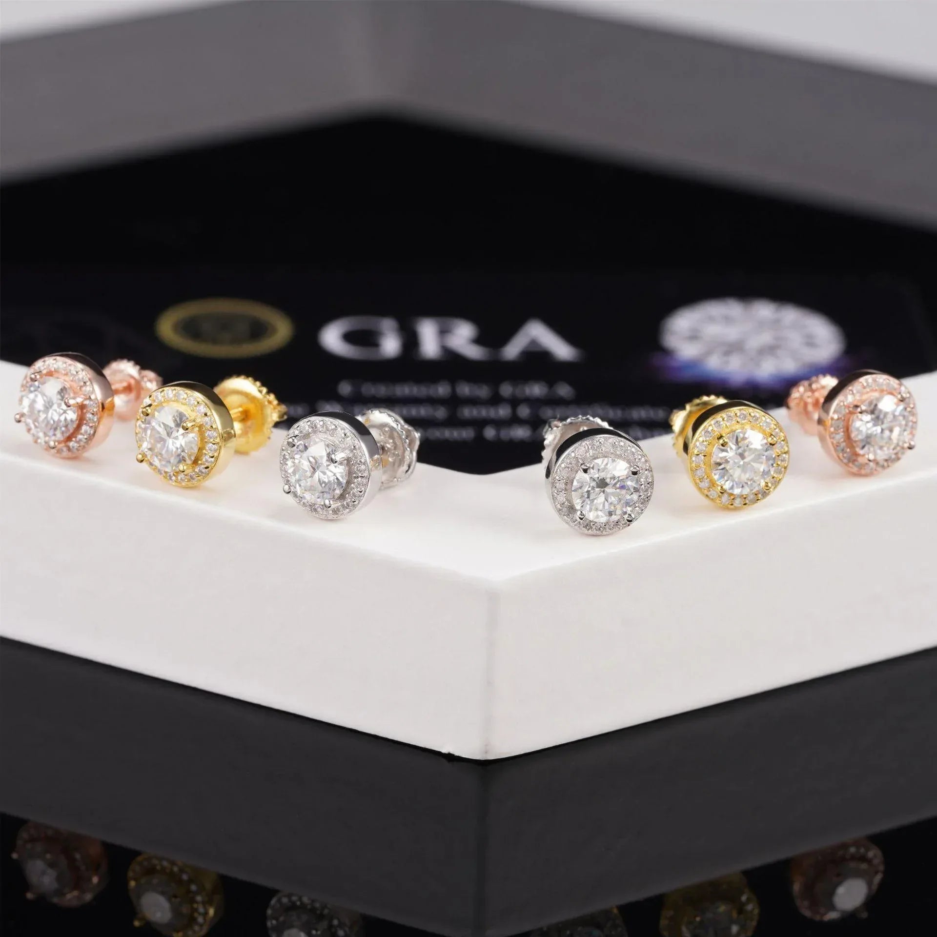 S925 Silver 8mm Moissanite Look Round Stud Earrings - CaratixJewelry