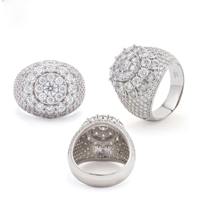 Men’s Moissanite Mini-Iced Ring | S925 Silver Full Iced Out Hip Hop Jewelry - CaratixJewelry
