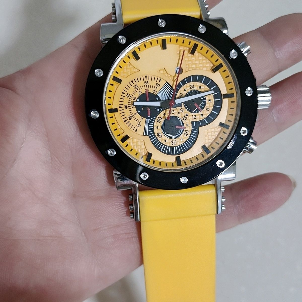 Multi-Function Chronograph Big Face Watch Silicone Band | Caratix