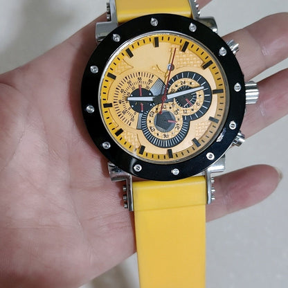 Multi-Function Chronograph Big Face Watch Silicone Band | Caratix