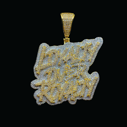 Loyalty Over Royalty Iced Out Letter Diamond Pendant Necklace – Custom Hip Hop Jewelry for Men