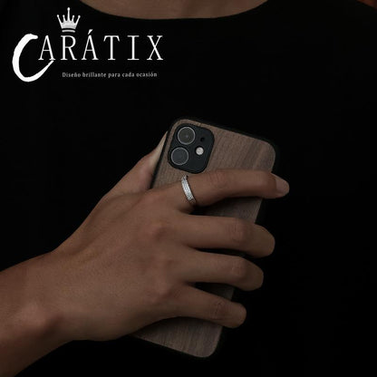 Caratix-Fashion Versatile Zircon Inlaid High Quality Ring Women's, Simple Plated Real Couple Ring High Quality Hip Hop Ring