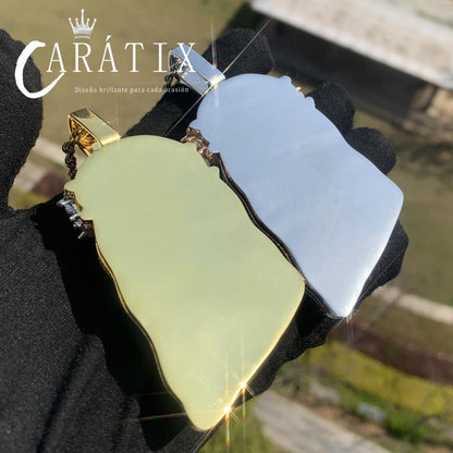 Hip Hop Jesus Head Pendant Necklace | Heavy Iced Out Synthetic Moissanite Jewelry