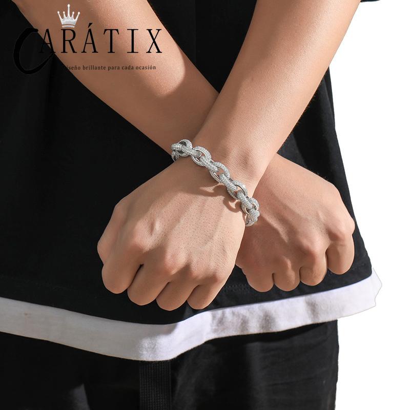 CARÁTIX Beads Cross Chain | 5A+ CZ Iced Out Hip Hop Necklace for Men