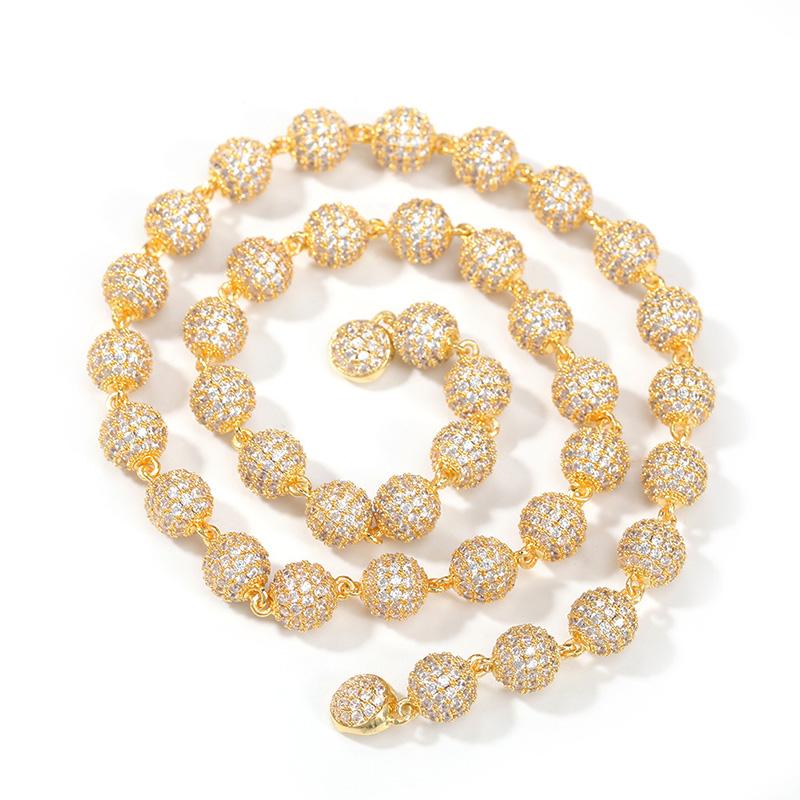 CARÁTIX Beads Link Chain | Micro Paved CZ Iced Out Hip Hop Necklace for Men & Women