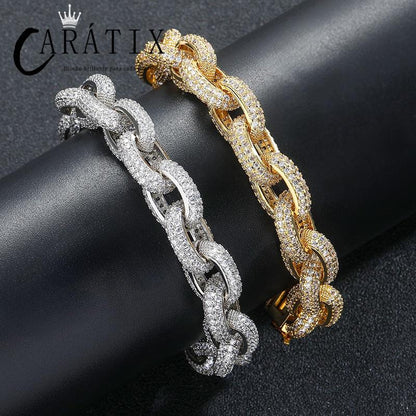 CARÁTIX Beads Cross Chain | 5A+ CZ Iced Out Hip Hop Necklace for Men