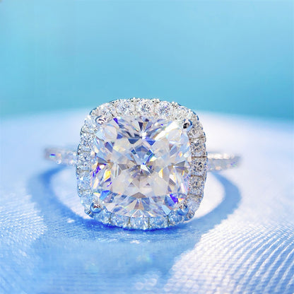 2026 Summer Collection: 2.5 Carat Cushion Cut Moissanite Ring | S925 Silver Ring | Caratix