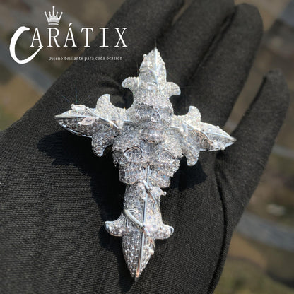 CARÁTIX Hip Hop Skull Cross Pendant Necklace – Iced Out CZ Jewelry for Men & Women