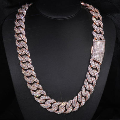 CARÁTIX 22mm Bubble Cuban Chain | Iced Out Zircon Hip Hop Necklace for Men