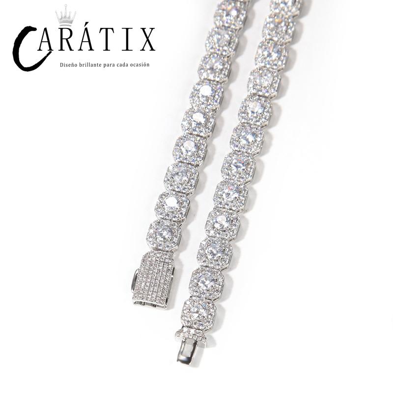CARÁTIX - Hip Hop AAA+ Cubic Zirconia Paved Bling Iced Out 9mm Tennis Link Chain  Chokers Necklaces for Men Women Unisex Rapper Jewelry Valentine's Day Gift for Men & Girls & Boys Mothers' Day Gift #Springtok