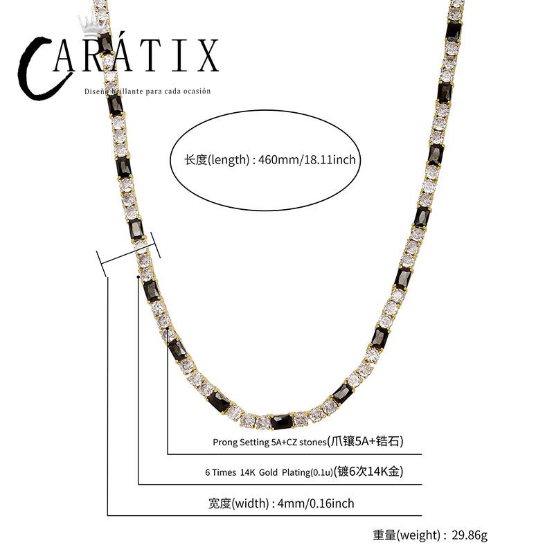 CARÁTIX Black Zircon Tennis Bracelet | 5A+ CZ Iced Out Hip Hop Chain for Men (7"-22")