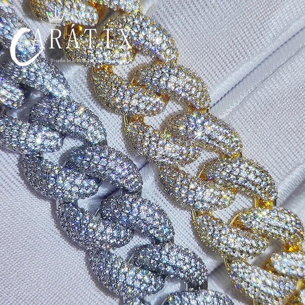 CARÁTIX - 14mm  Miami Cuban Chunky Link Chain Box Clasp Bling Cubic Zirconia Necklace for Her chain with large link Valentine's Day Gift for Men & Girls & Boys Mothers' Day Gift #Springtok