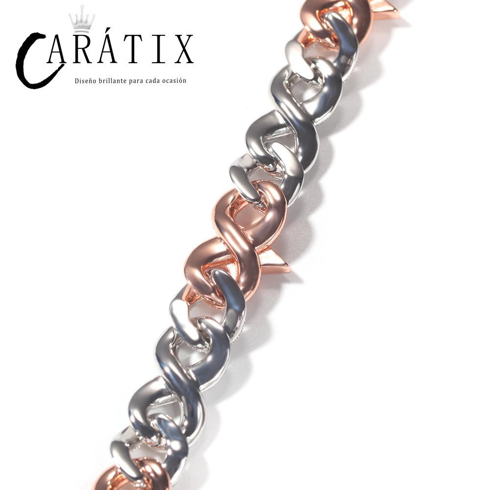 CARÁTIX Star Eyes Infinity Cuban Link Chain Necklace – 5A+ CZ Iced Out Hip Hop Bling Jewelry for Men | Claw Setting Rapper Gift