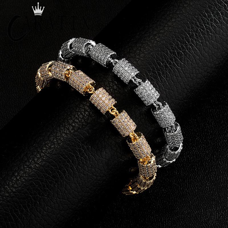 CARÁTIX Bamboo Joint Link Chain Necklace – 3A+ CZ Iced Out Hip Hop Bling Jewelry for Men | Gold & Silver Rapper Gift